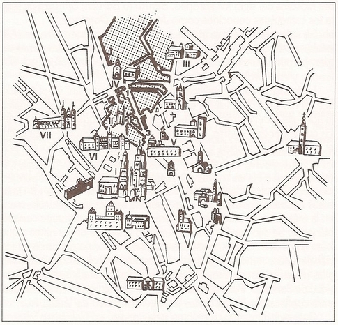 Plano de la Aljama de Santiago